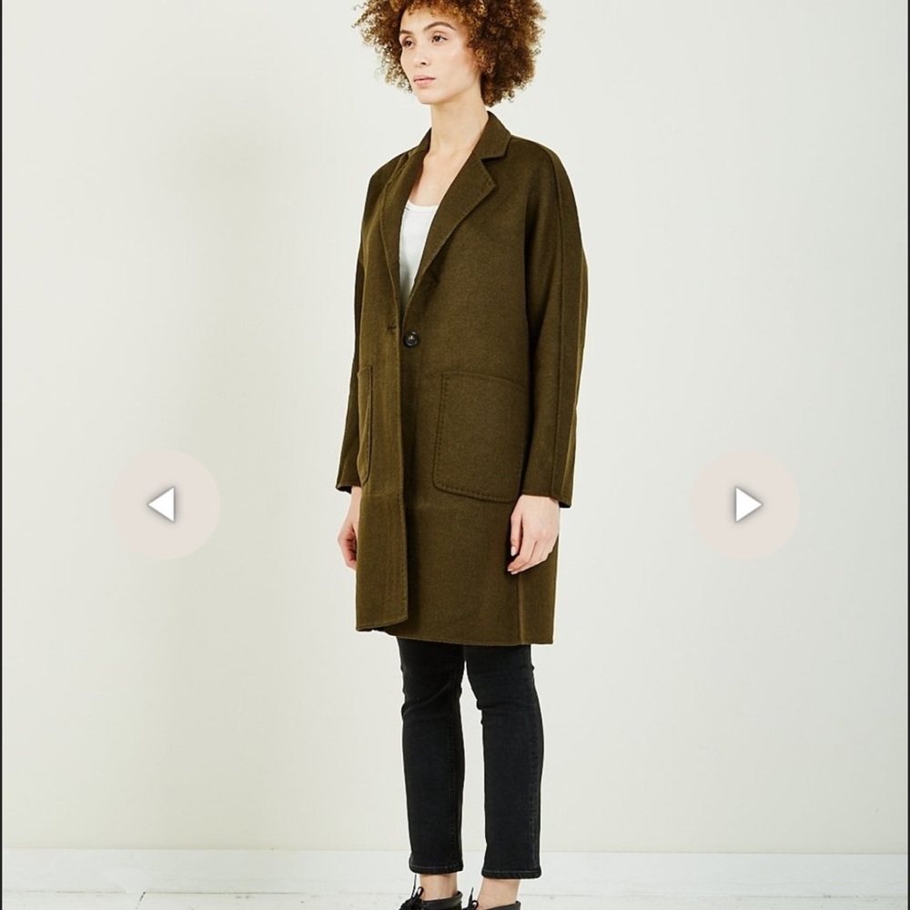 THE EVEREST COAT IN OLIVE BY RAILS. FEATURES A HEAVY WOOL BLEND TRENCH nwt - Picture 5 of 15